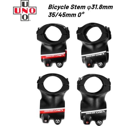 UNO Alloy 0 Degree AM Mountain Ultralight Bicycle Stem CNC Machined Road Bike Stem 1-1/8" 31.8 X 35mm/45mm Matte Bike Stem Part
