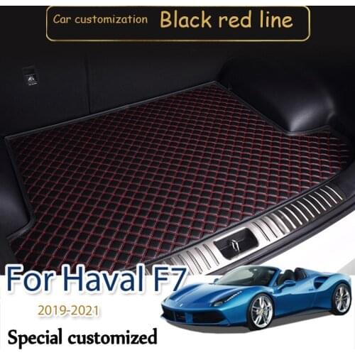 High quality Custom Leather Car Trunk Mats For Haval F7 2019-2021 Rear Trunk Floor Mat Tray Carpet Mud