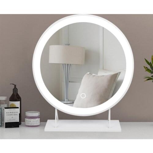 Makeup Vanity Mirror LED Mirror White Frame Round Mirrirs Makeup Table Accessories Ultra-fast Logistics HWC