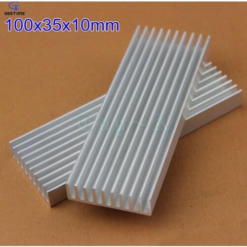 Gdstime 1 Piece High Quality 100x35x10mm Aluminum Heatsink Extrusion Radiator Router CPU Heat Sink Cooler Cooling Fan 10cm