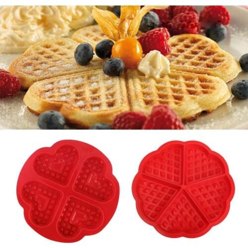 1 Pcs Kitchen Non-stick Waffle Mold Silicone DIY Cake Mould Heart Shape Cake Mold Makers Baking Tools Cocina