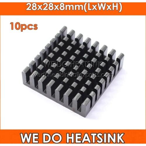WE DO HEATSINK 10pcs 28x28x8mm Electronic Radiator Anodized Aluminum Extrusion For Processor Cooling