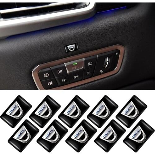 10pcs Car Styling 3D Epoxy Emblem Badge Sticker Decals For Dacia Lodgy 2 Mcv Sandero Duster Logan Sandero Accessories