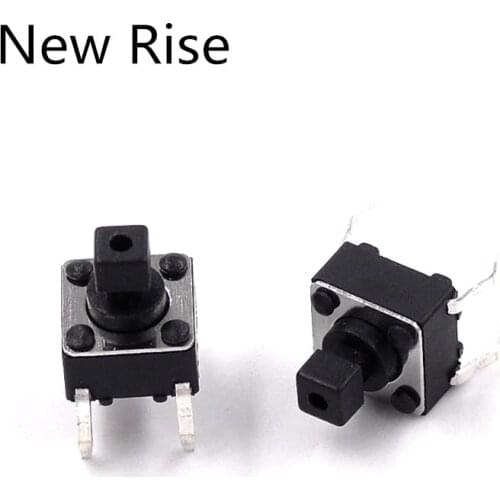100Pcs 6*6*7.3MM Square Head 6*6*7.3H 4 pin Vertical Micro Switch Button Switch DIP-4