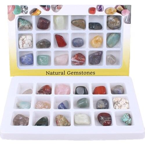 18pcs/set Natural Crystal Stone Tumbled Polished Stone Rough Ore Specimen Mineral Geological Gemstone For Stone Collection