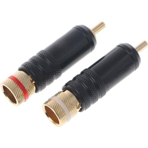 4 Pcs WBT-0144 Gold Plated RCA Plug Lock Soldering Audio/Video Plugs Connector