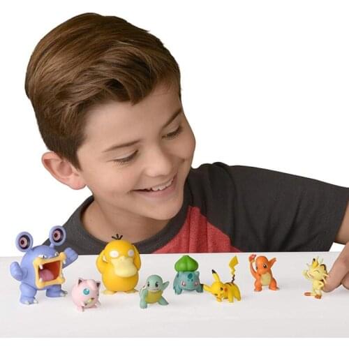 8pcs/pack Pokemon Pikachu Evee Wobbuffet Anime Action Figure PVC Toys