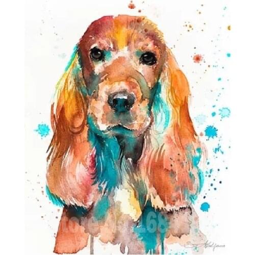 English Cocker Spaniel,Full,Diamond Embroidery,5D,Diamond Painting Cross Stitch dog 3D,Diamond Mosaic patterns,Needlework B477