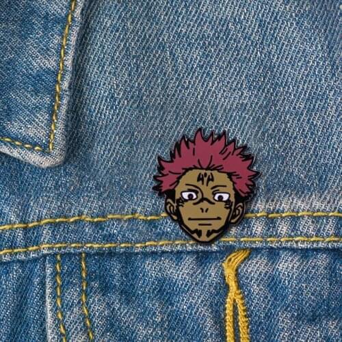 Jujutsu Kaisen Ryomen Sukuna Pins and Brooches for Women Men Lapel Pin Backpack Bags Hat Badge Gifts Metal Figure