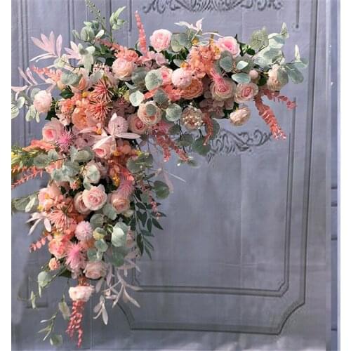 1pcs 100cm nordic style DIY Wedding stage decor artificial flower silk Arch colorful rose peony plant design decor flower wall