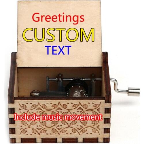 Antique Carved Wooden Hand-Cranked Music Box DIY Wedding Gifts Birthday Gift Christmas Gifts To My Daughter/Son Private Customze