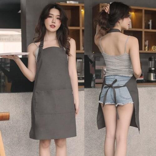 Denim canvas apron Barista Bartender Baker Chef Catering Uniform Florist Carpenter Tattoo Artist Painter Gardener Work Wear