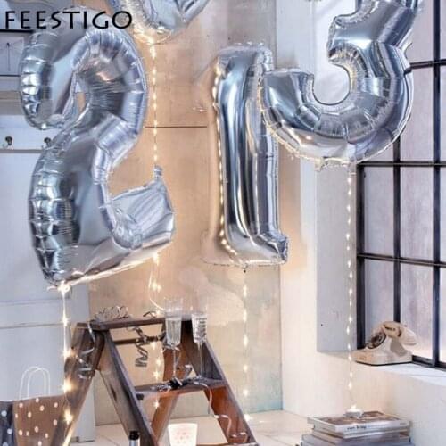GIANT Gold Number Balloons 40 inch Helium Silver Balloon Gold 30st Birthday Photoshoot Weddin Backdrop Party Decorations
