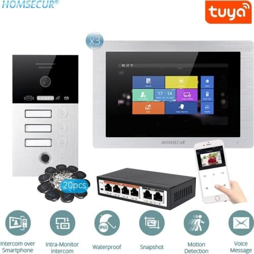 HOMSECUR 7" PoE WIFI Video Door Phone Intercom System RFID & Fingerprint Access BC131IP-3S+BM714IP-S