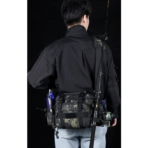 Multifunctional Fishing Tackle Bag, Shoulder Messenger Bag, Waist Bag, Bait Equipment, Practical Storage Fishing Bag