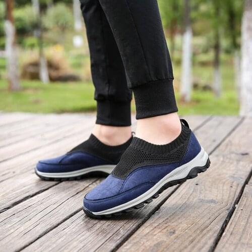 Microfiber Men Outdoor Walking Shoes Autumn Summer Mans Trekking Sock Sneakers Strong Moutain Jogging Sock Lazy Shoes Man 48