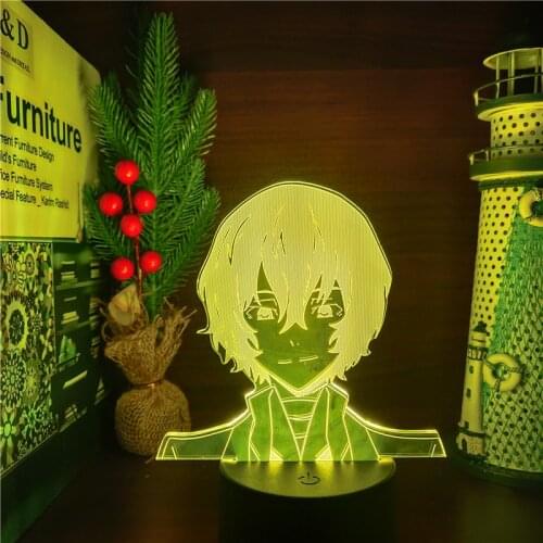 BUNGO STRAY DOGS DAZAI 3D Led Anime Nightlights Lamp Color Changing Lampara For Birthday Gift