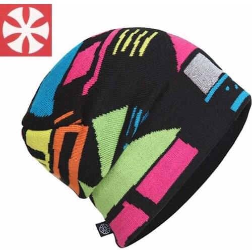 New 2021Fleece Men and Women Skiing Hats Warm Winter Knitting Skating Hat Night Reflection Caps Beanies Snowboard Ski Cap