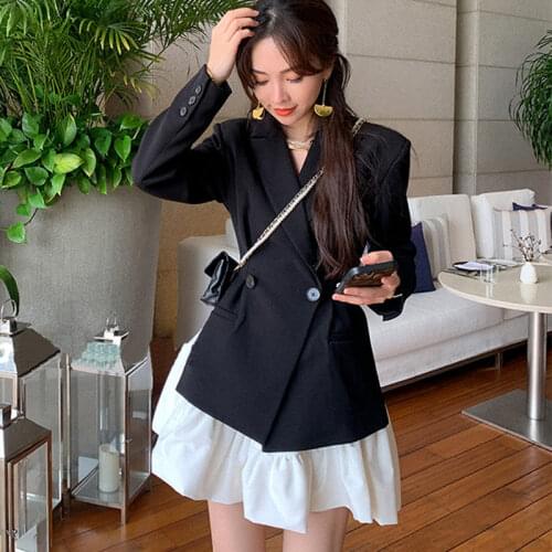 2021 New High-end Suit Suit Female Waist Waist Suit Design Puffy Skirt + Two-piece Suit Jacket Office Wear Women Suits