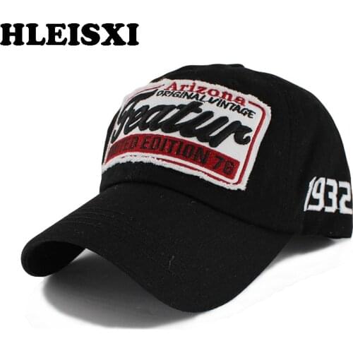 HLEISXI New Fashion Adult Women Baseball Caps Letter Washed Summer Adjustable Men Cotton Caps Snapback Lady Casual Hat HBA-022
