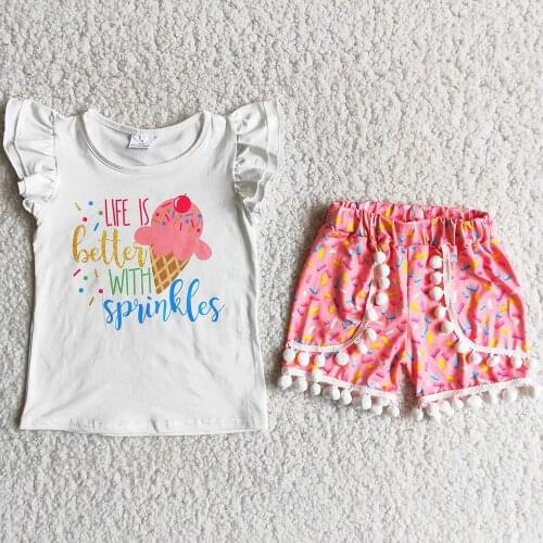 New Deisgn Kids Designer Clothes Girls Sets Fashion Toddler Baby Girls Clothing Summer Outfits Wholesale Children Clothes Sets