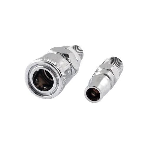 Straight Type 1/4" PT Male Thread Air Quick Fittings Adapter Connector SP20+PP20