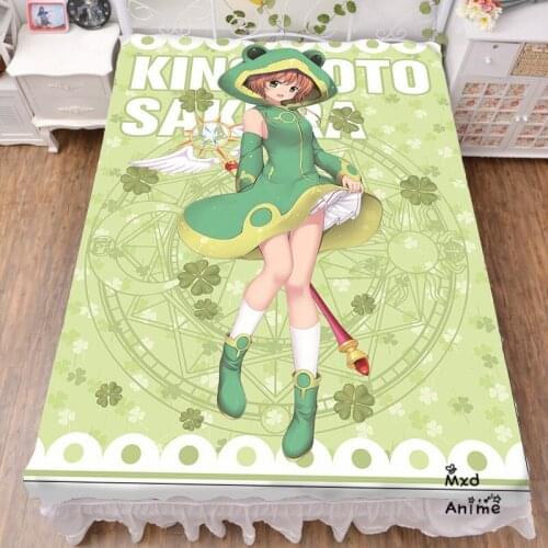 Japanese Anime KINOMOTO SAKURA Printed Bed sheets 120*200cm 150*200cm Bedsheet otaku Bed sheet
