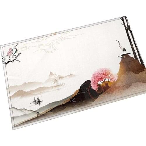 Drop Shipping Chinese landscape painting Door Mat Anti-Slip Doormat Carpets Bedroom Rug Floor Mats Home Decor
