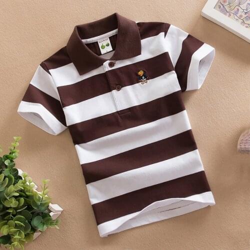 Baby Boy Polo Shirt 2-15 Years Teenagers Summer Kids Clothes Children Tops Short Sleeve Shirts Fashion Stripes