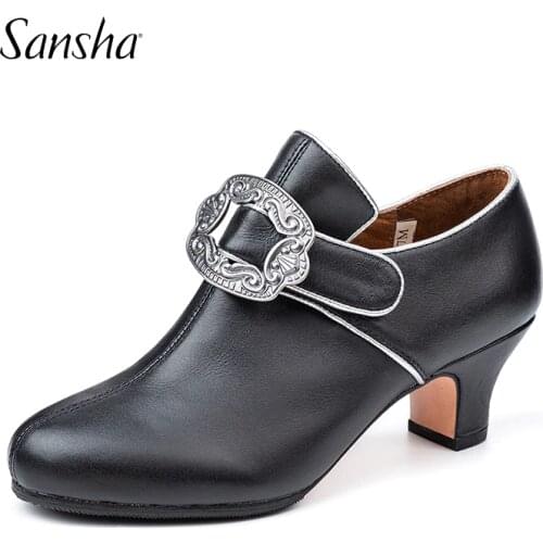 Sansha 2020 New Arrival Cow Leather Dance Shoes Women Professional Theater Performance Flamenco Shoes TH03L