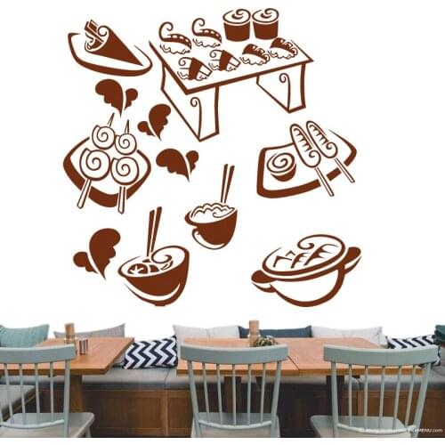 Sushi Bar Wall Sticker Restaurant Japanese Food Glass Decal Poster Vinyl Art Decor Mural Decoration sushi1002