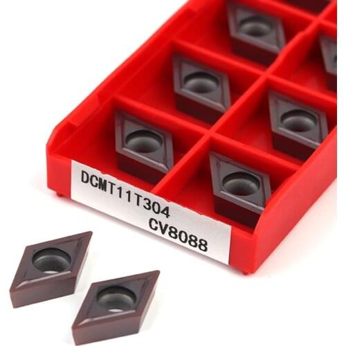 DCMT11T304 CV8088 DCMT11T308 CNC Lathe Turning Tools Carbide Inserts Machining Cutting Stainless Steel Long Life Rhombus Blade