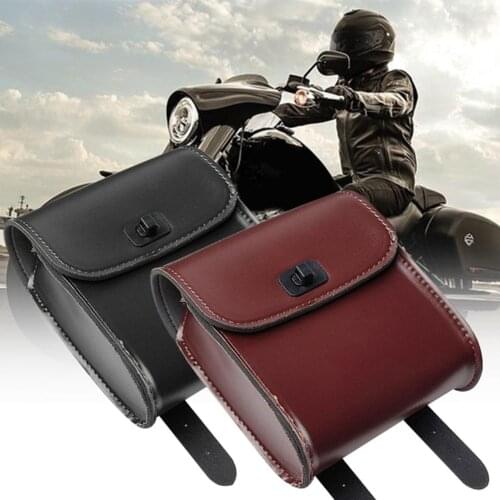 Universal Waterproof Faux Leather Motorcycle Saddle Bag Luggage Storage Saddlebags Luggage Holder For Honda/Yamaha/Suzuki