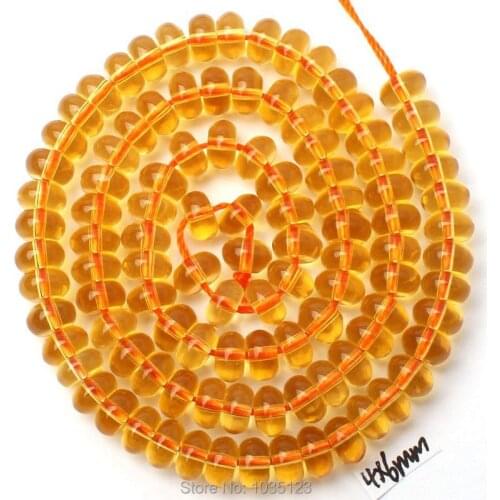 High Quality 4x6mm Natural Yellow Citrines Rondelle Shape Loose Beads Strand 15" DIY Creative Jewellery Making w2958