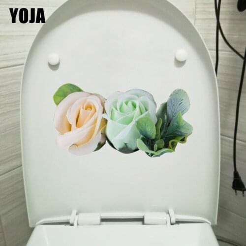 YOJA 22.8*12CM Real Shot Rose Modern Home Decor Living Room Bathroom Toilet Sticker T1-0705