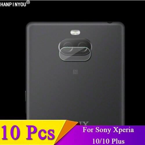 10Pcs / Lot For Sony Xperia 10 6.0" / 10 Plus 6.5" Clear Ultra Slim Back Camera Lens Protector Camera Lens Tempered Glass Film