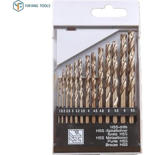 13pcs/set Twist Drill Bit Kit 1.5-6.5mm HSS-CO Gun Drill Bit Wood Metalworking Stainless Steel Hole Cutter Power Tools