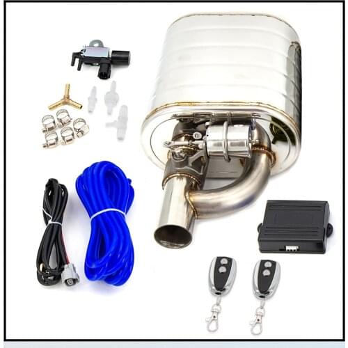 2.5"or 3" Slant Outlet Tip Inlet Weld On Single Exhaust Muffler With Wireless Remote Controller Switch/Dump Valve Exhaust Cutout