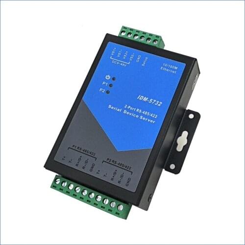 2-port serial server 422 485 to Ethernet TCP / IP support 2 RS-485 / 422 industrial grade IDM-5732