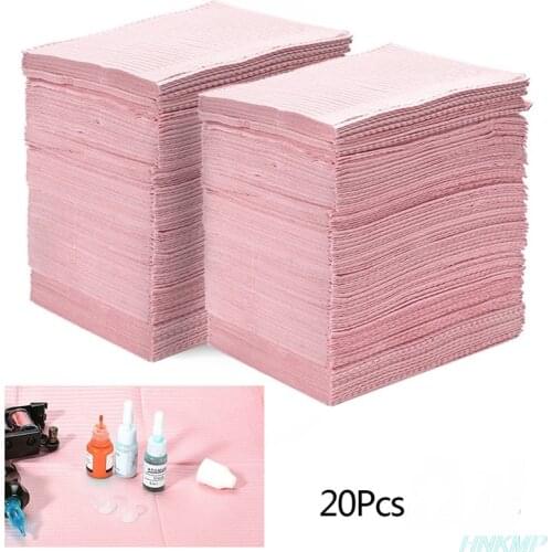 20Pcs Disposable Tattoo Clean Pad Tattoo Table Covers Clean Pad Patient Dental Napkins Beauty Tattoo Accessories Tattoo Bibs