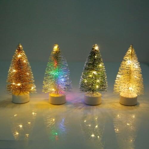 2020 Mini Christmas Tree Small Cedar desktop Christmas Tree LED Glowing Christmas Tree for 2021 New Year Home Decoration
