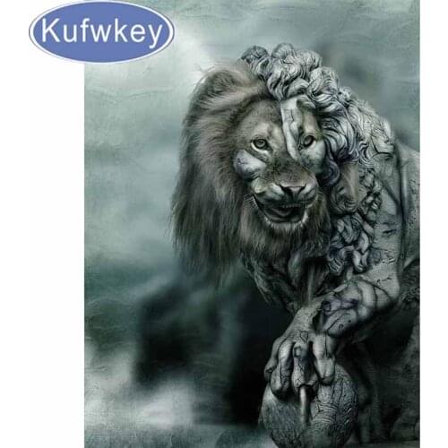 3D Diamond Painting Cross Stitch Pattern 5D Diamond Embroidery Beads The King Of Lion Mosaic Picture Resin Full Drill Home Decor