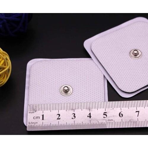50 Pair=100Pcs Reusable Gel Tens Electrode Pad for Tens Acupuncture Therapy Massager Electric Muscle Nerve Stimulator 3.5mm Plug