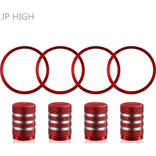 8PCS Wheel Decoration Set for Honda Civic -2021 Wheel Center Hub Rings Valve Stem Cap Trim Aluminum Accessories, Red