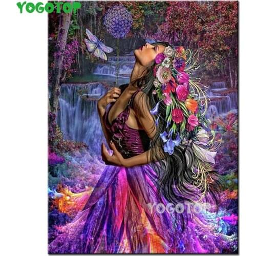 Diamond Embroidery Portrait DIY Diamond Painting Abstract art flower woman Square round Drill Decor Rhinestone mosaic YY4862