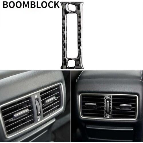 Car Rear Seat Armrest AC Air Outlet Vent Trim Frame Decal Cover Carbon Fiber Sticker Accessories For Infiniti Q50 Q60 2013-2019