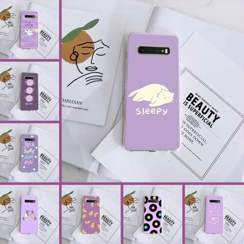 Purple Cat Unicorn Back Cover For Samsung Galaxy S10 Plus 5G 10E Soft Silicone Case For Samsung Galaxy Note 10 Pro Phone Case