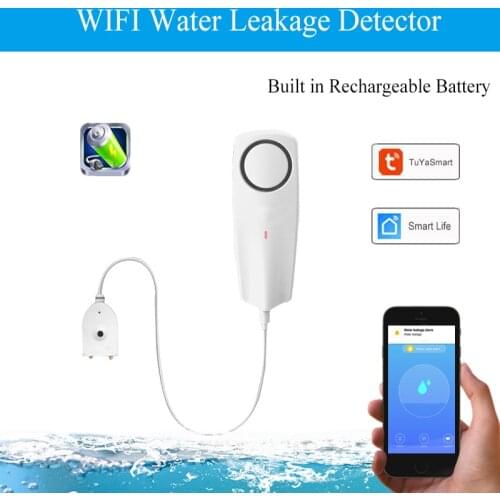 WIFI Liquid Leak Sensor Smart APP Alexa Push Alarm Alerts wireless Water Level Detector Leakage
