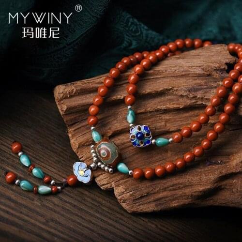 Diz Beads women Africa red stones jewelry ethnic bracelet.new fashion shell jewelry vintage cloisonne bracelets