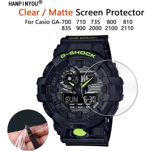 For Casio GA-700 GA-710 GA-735 GA-800 GA-810 GA-835 900 GA-2000 GA-2100 2110 Clear / Matte Screen Protector Soft Film -Not Glass